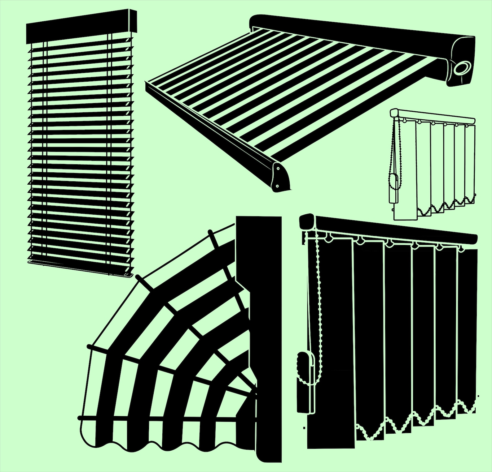 Persianas cortinas clip art dxf svg png eps jpg para corte, diseño de ...