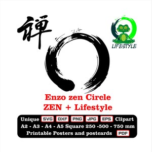 Einzigartige Zen-Designs - Cliparts dxf-svg-png-eps-jpg, Zitate und Karten PDF in allen Größen, Plotterdatei geeignet für Cricut-Maschinen