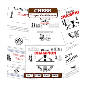 Einzigartige Schach-Zertifikate als pdf-dxf-svg-png Dateien zum direkten Ausdrucken oder Bearbeiten.