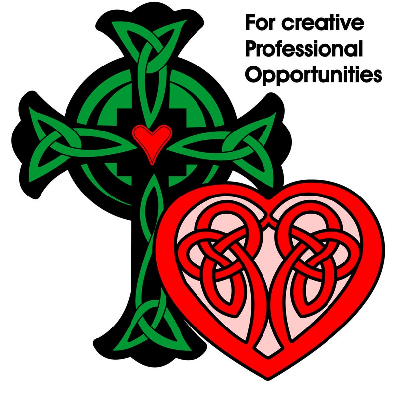 Celtic Hearts Clipart for Shirt Printing, Tattoo and Professional