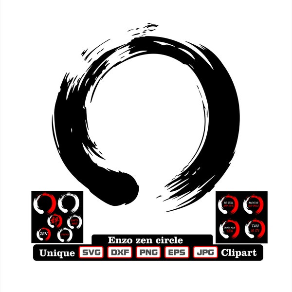 Enso zen circle clip art dxf svg png eps jpg for cutting,shirt design, clothing imprint, engraving, laser cutting, for logo work or hobby!