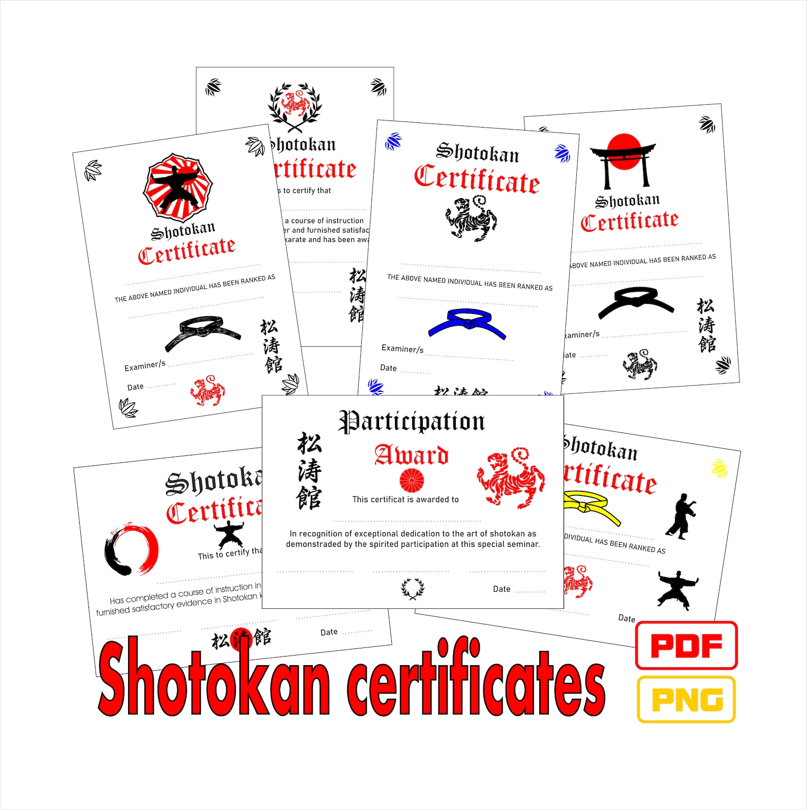 Shotokan Certificates and Awards Templates in PDF and PNG. Reward Those ...