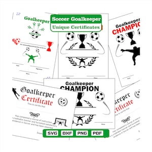 Einzigartige Fußball-Torwart-Zertifikate als pdf-dxf-svg-png Dateien zum direkten Ausdrucken oder Bearbeiten.
