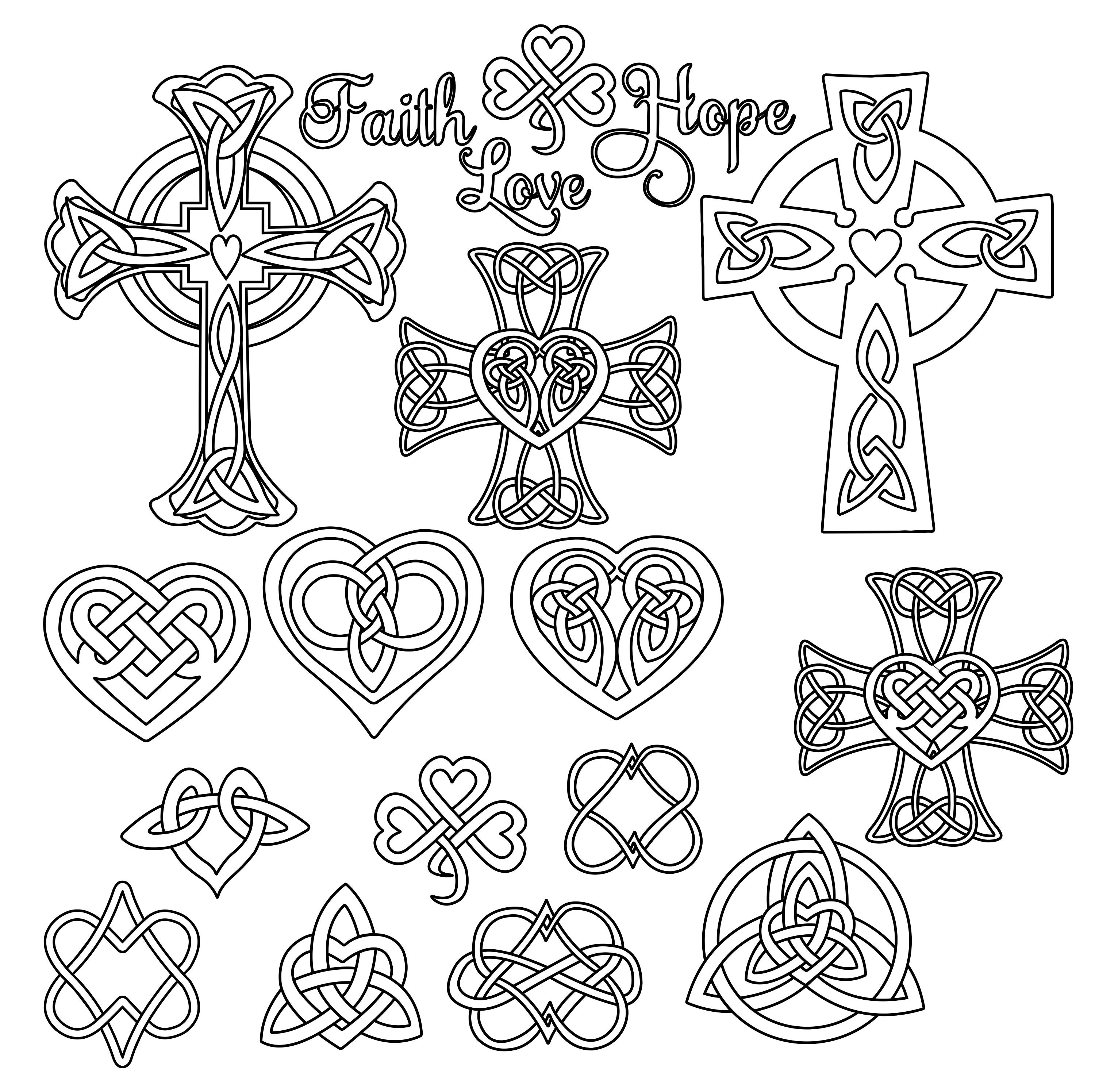 Celtic Hearts Clipart for Shirt Printing, Tattoo and Professional ...