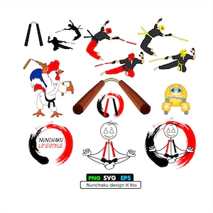 Nunchaku clipart 11 ontwerpt PNG en SVG, EPS vector