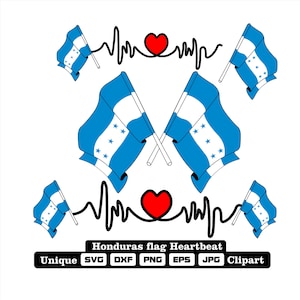 Bandera y cardio de Honduras en archivos dxf, svg, png, eps y jpg clipart únicos para imprimir todo tipo de productos.