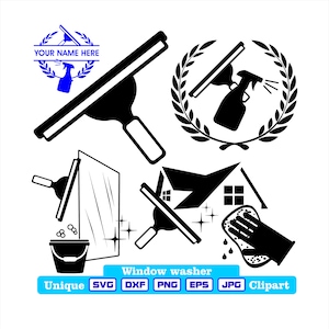 Einzigartige Fensterputzer, Fensterputzer Kunstwerk als dxf-svg-png-eps-jpg Illustrationen zum Gravieren, Laserschneiden, Kleidung und mehr!