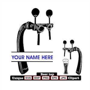 Unieke bier, biertapkraan als dxf-svg-png-eps-jpg illustraties voor graveren, lasersnijden, kleding, logo voor horeca en barpersoneel!