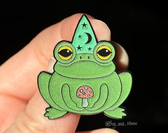 Glow in the Dark Magic Wizard Frog Soft Enamel Pin
