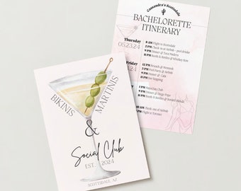 Bikinis & Martinis Bachelorette Itinerary Template (Digital Download)