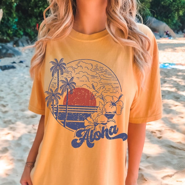 Aloha Tee, Hawaii Graphic Tee, Aloha Hawaii T-shirt, Boho Tee, Vintage geïnspireerd katoenen T-shirt, Unisex Tee, Comfort Colors Tee