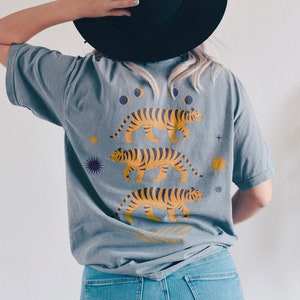 Tiger Tee, Sun Moon Tee Boho Shirt, Bohemian, Celestial, Vintage Inspired  Cotton T-shirt, Unisex Tee, Comfort Colors T-shirt, Oversized Tee