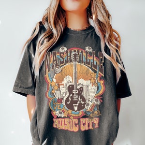 Nashville Tee, Nashville T-shirt, Music City, Tennessee Tee, Vintage Inspired  Cotton T-shirt, , Unisex Tee, Comfort Colors T-shirt