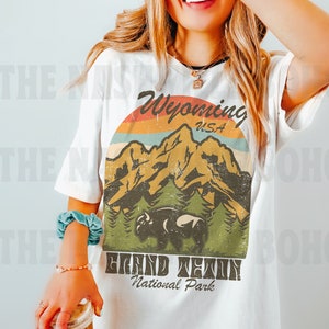 Grand Teton National Park Tee, Comfort Colors Tee, Grand Teton  Tee, Wyoming Graphic Tee, Vintage Inspired T-shirt, Unisex Tee,