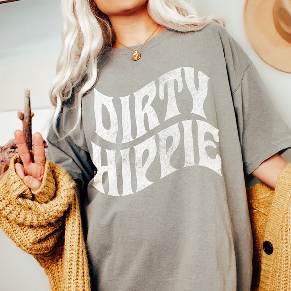 Schmutziges Hippie-T-Shirt, schmutziges Hippie-T-Shirt, Friedens-T-Shirt, Hippie-T-Shirt, Vintage inspiriertes T-Shirt, Unisex-T-Shirt, Komfortfarben-T-Shirt, grafisches T-Shirt