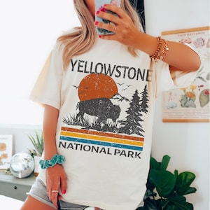 Yellowstone Tee, Yellowstone National Park T-Shirt, Hippie Tee Vintage Inspired T-shirt, Unisex Tee, Comfort Colors T-shirt, Oversized Tee