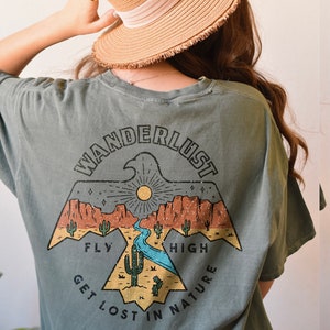 Wanderlust Tee, Free Bird Tee, Hippie Tee, Boho Shirt, Boho Tee, Vintage Inspired  Cotton T-shirt, Unisex Tee, Comfort Colors Tee