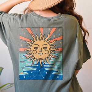 Sun T-shirt, Sun Tee,  Boho Shirt, Bohemian, Celestial, Vintage Inspired  Cotton T-shirt, Unisex Tee, Comfort Colors T-shirt, Oversized Tee