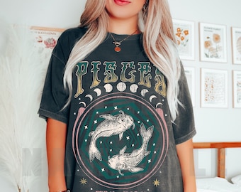 Pisces Zodiac Tee, Pisces T-shirt,  Comfort Colors Tee, Nineties Tee, Vintage Inspired Concert T-shirt, Unisex Tee, Comfort Colors Tee