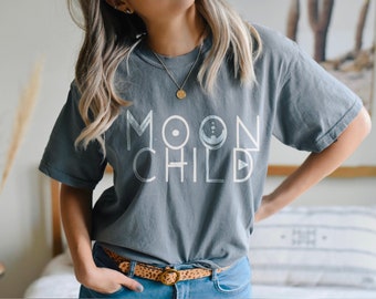 Moon Child Tee, Boho T-Shirt, Vintage Inspired, Comfort Colors Tee, Comfort Colors Shirt