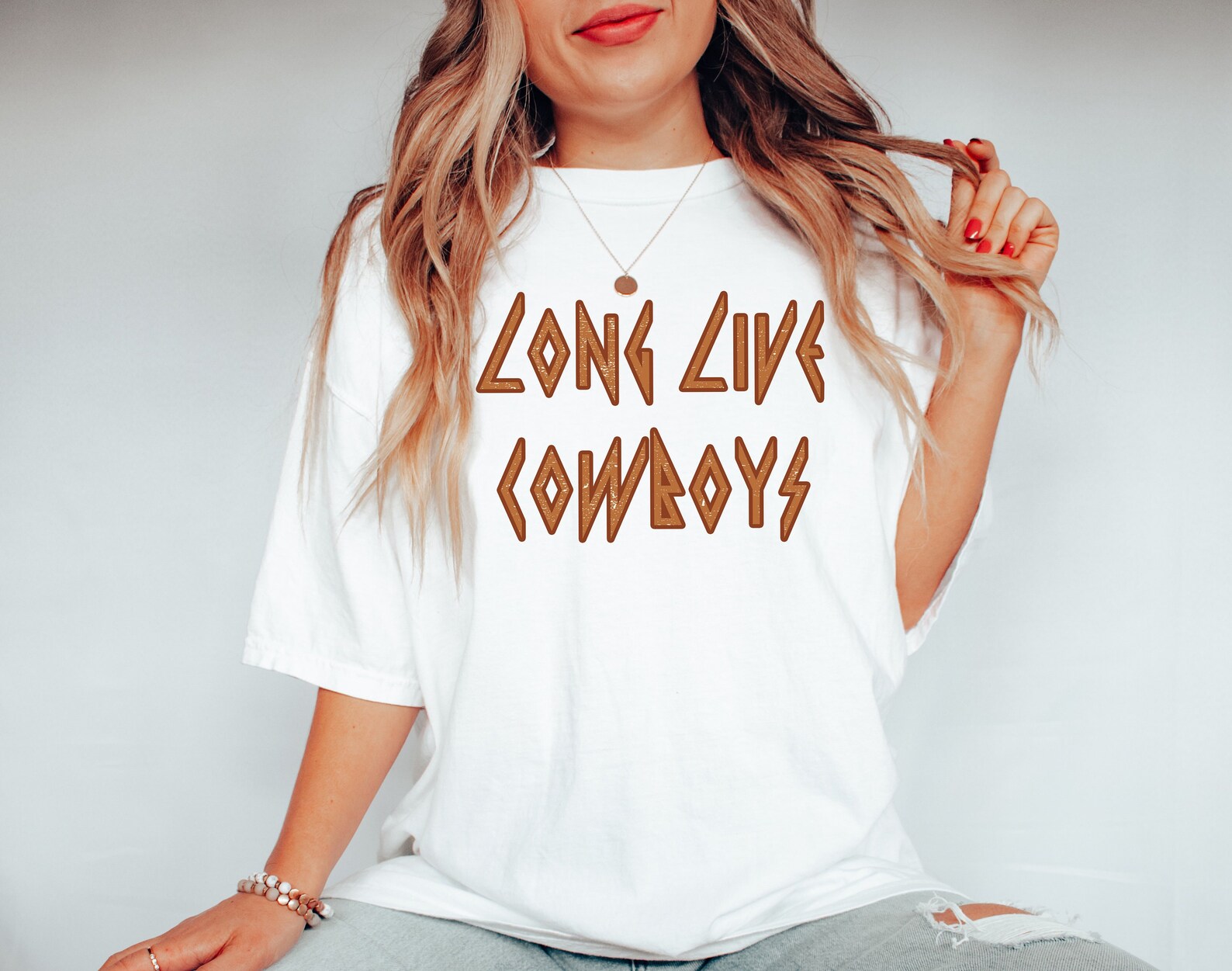 Long Live Cowboys Rodeo Graphic T-Shirt Dress