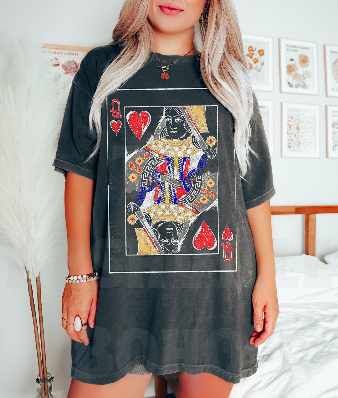 Quinn Heart Print Oversized Tee