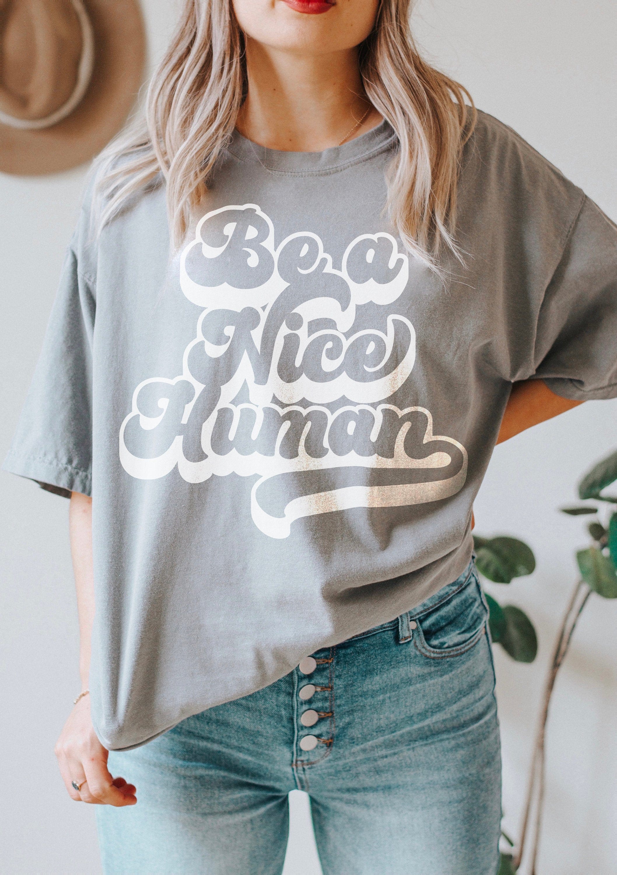 Be a Nice Human Tee Peace T-shirt Hippie Tee Vintage | Etsy