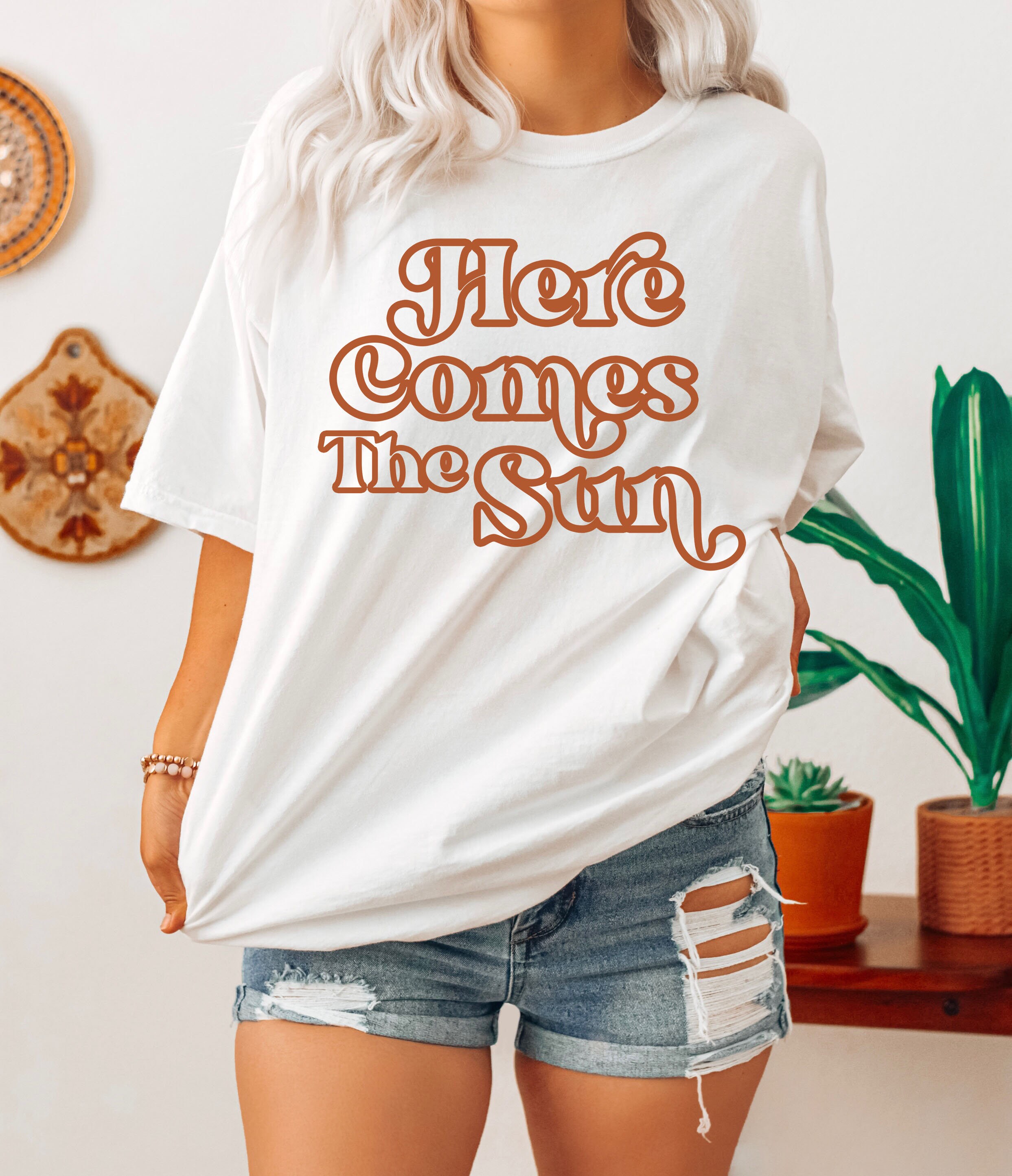 Here Comes the Sun Tee Vintage Inspired Cotton T-shirt | Etsy