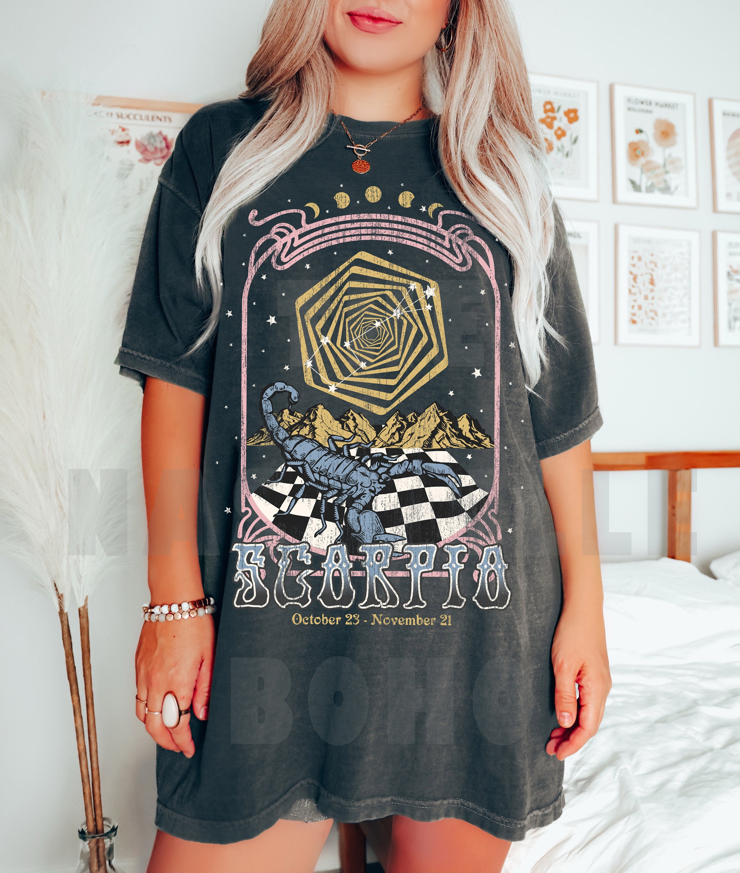Scorpio Zodiac Tee, Scorpio T-shirt, Comfort Colors Tee, Nineties Tee, Vintage Inspired Concert Tee, Unisex Tee, Comfort Colors Tee
