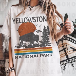 Yellowstone Tee, Yellowstone National Park T-Shirt, Hippie Tee Vintage Inspired T-shirt, Unisex Tee, Comfort Colors T-shirt, Oversized Tee