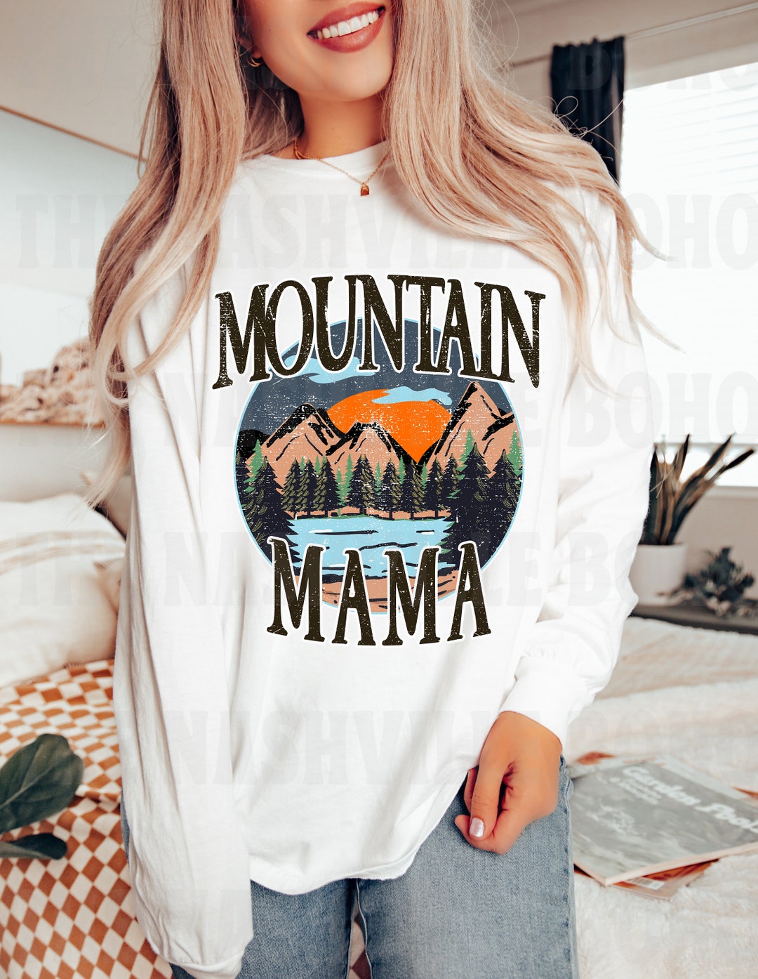 Mountain Mama Tee, Comfort Colors Long Sleeve Tee, Vintage