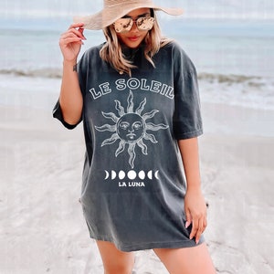 Sun T-shirt, Sun Tee, Le Soleil Tee, Boho Shirt, Celestial,Vintage Inspired Cotton T-shirt, Unisex Tee,Comfort Colors T-shirt, Oversized Tee