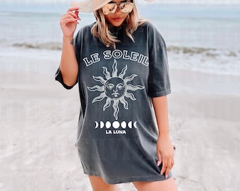 Sun T-shirt, Sun Tee, Le Soleil Tee, Boho Shirt, Celestial,Vintage Inspired Cotton T-shirt, Unisex Tee,Comfort Colors T-shirt, Oversized Tee