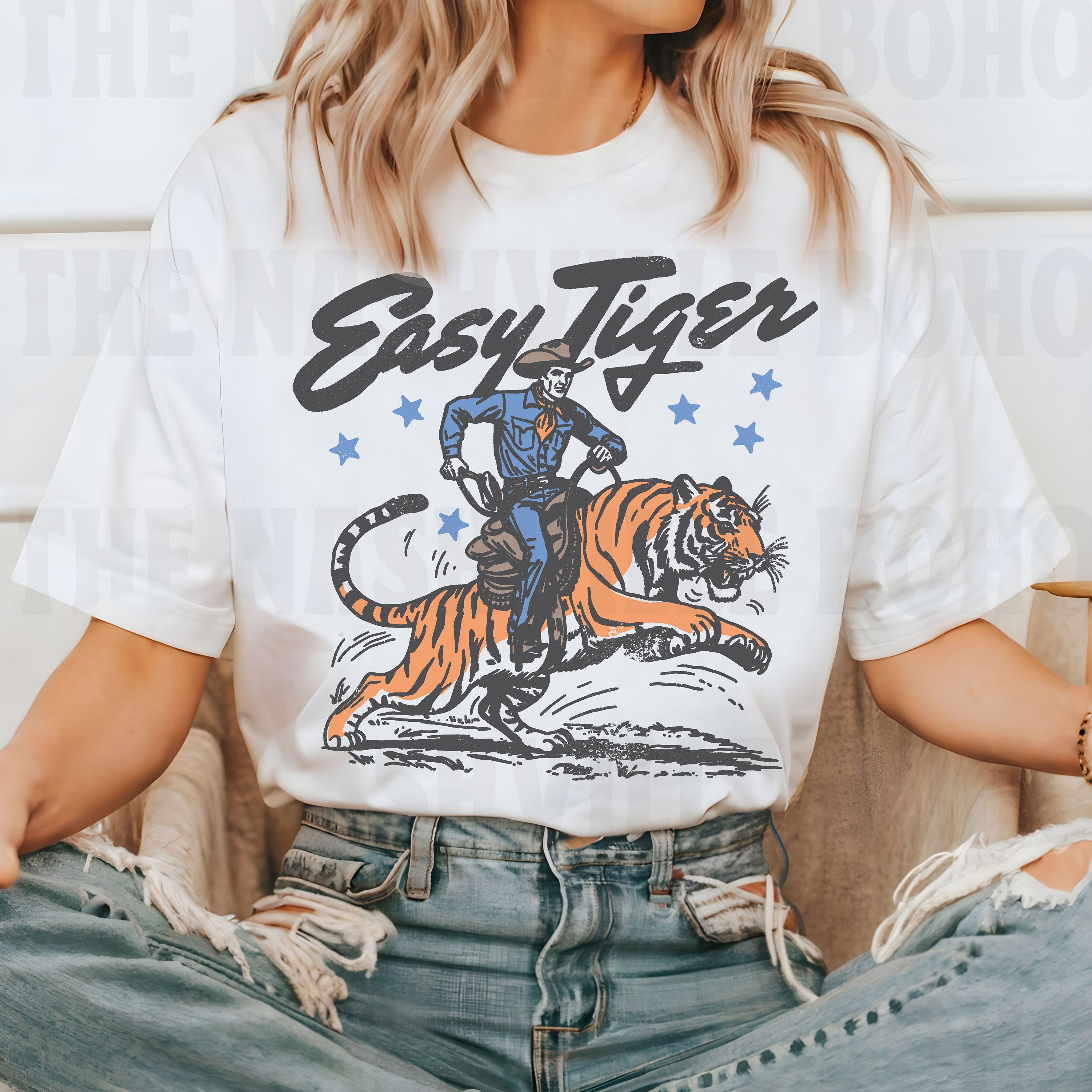 Easy Tiger T-shirt, Easy Tiger Tee, Cowboy Tee , Comfort Colors T