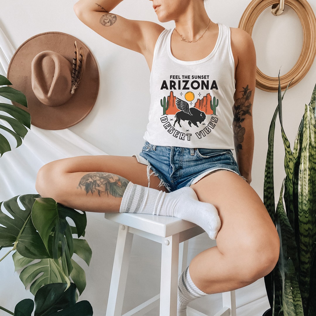 Arizona Tank Top, Camisa Arizona, Tanque Hippie, Inspiración Vintage