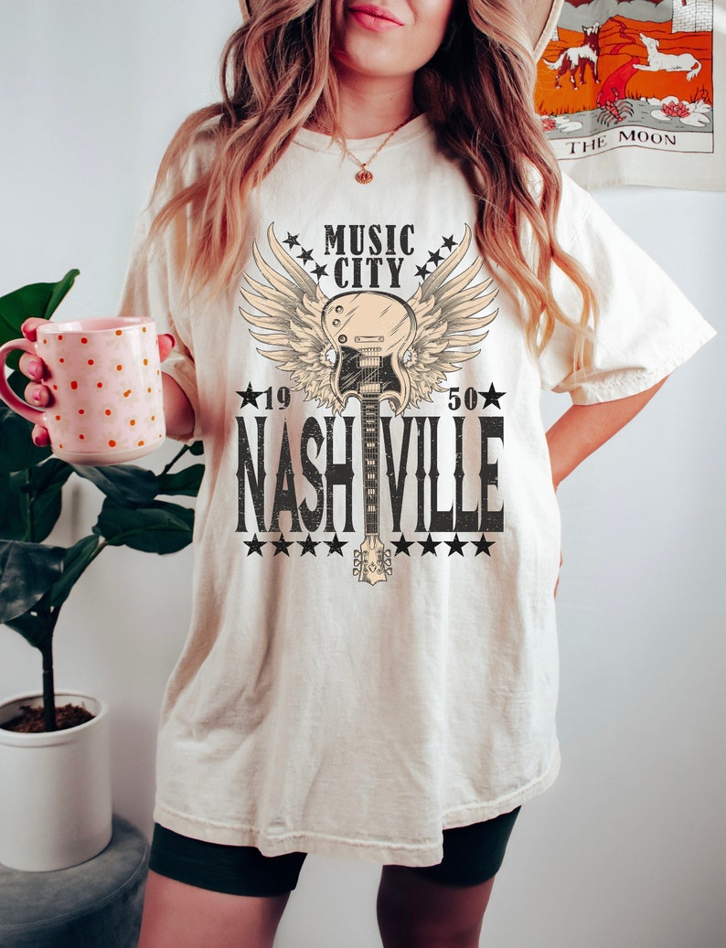 Nashville Guitar Oversized Graphic Tee main image 1