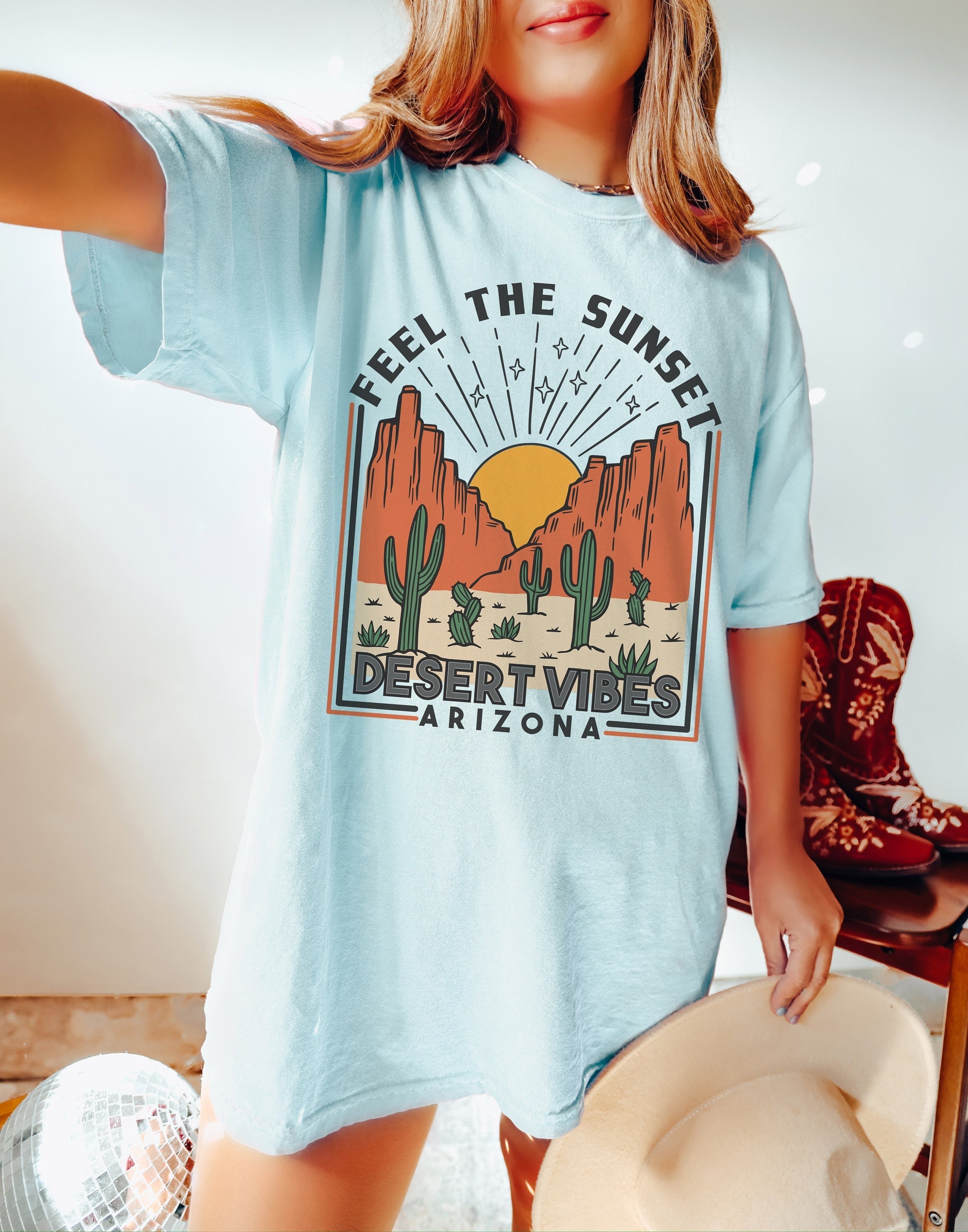 Cotton Tee Desert Arizona Tee, Tee, Desert T-shirt, Boho Unisex Inspired Colors Etsy Vibes, T-shirt, Tee, Vintage - Tee, Comfort Desert Shirt,boho