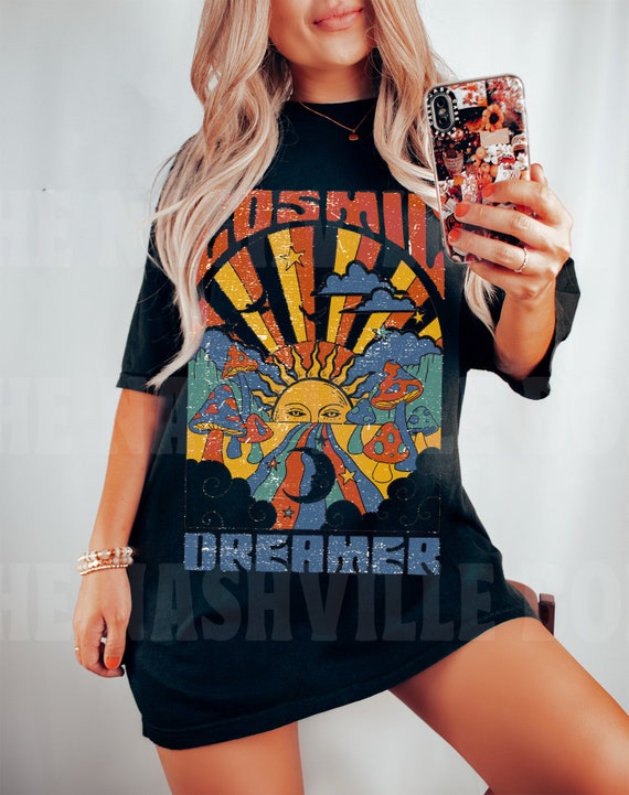 Cosmic Dreamer Tee, Peace T-shirt, Hippie Graphic Tee, Vintage