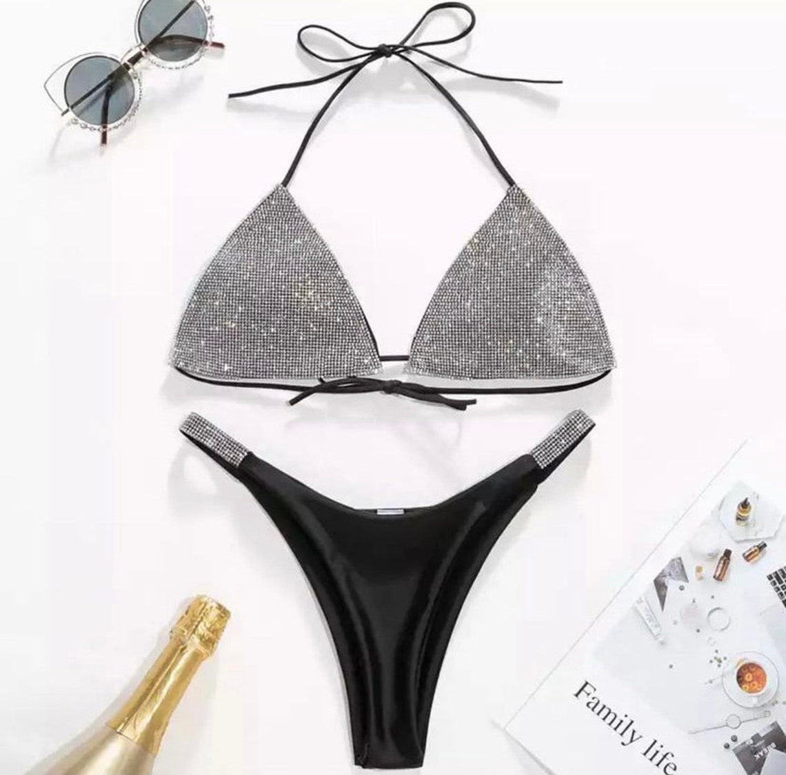 Sexy Glitter Bikini Bling Bikini Exotische Dancewear Sexy Etsy