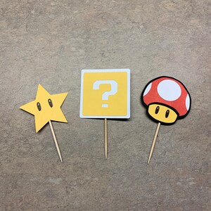 Mushroom, Star, Surprise Box Cupcake Toppers 12 pcs