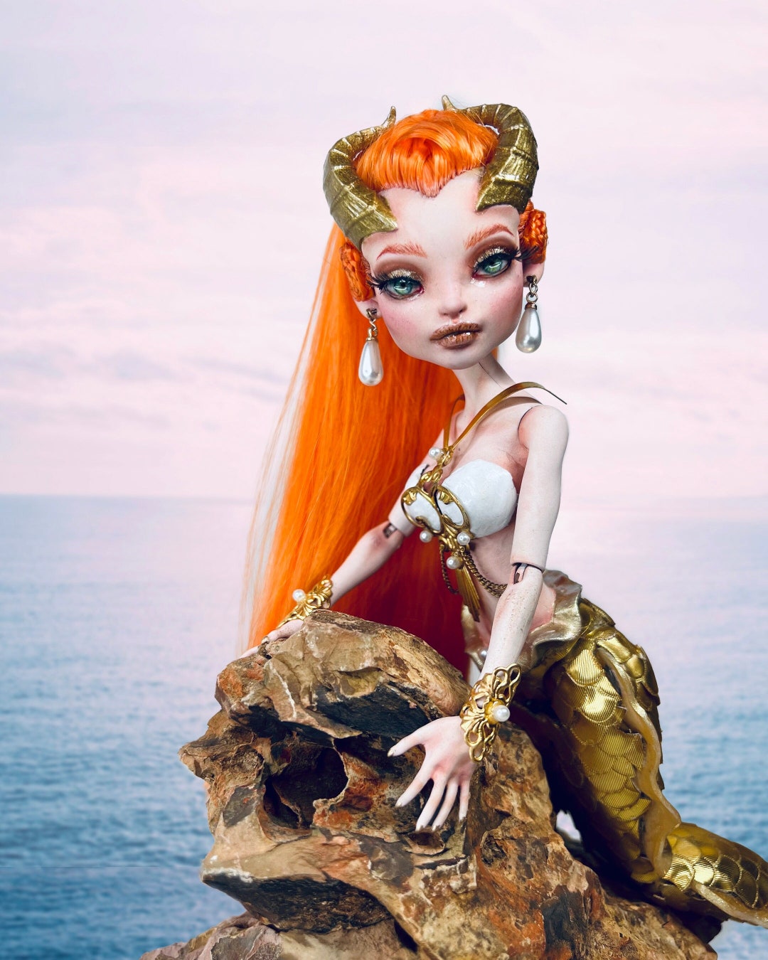 SOLD Golden Mermaid OOAK Monster High Custom Doll - Etsy