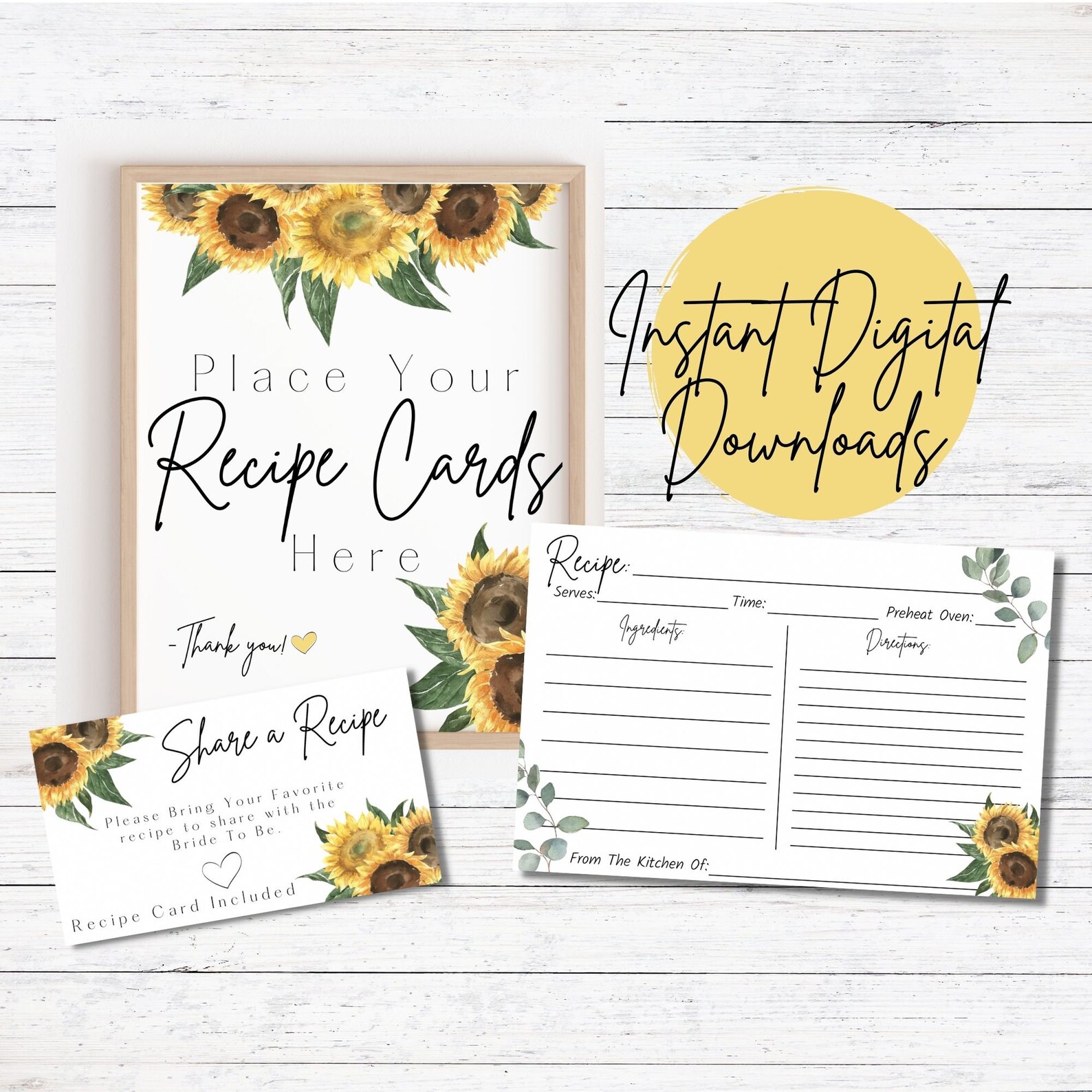 Recipe Card for the Bride Bundle Bring a Recipe Bridal Etsy