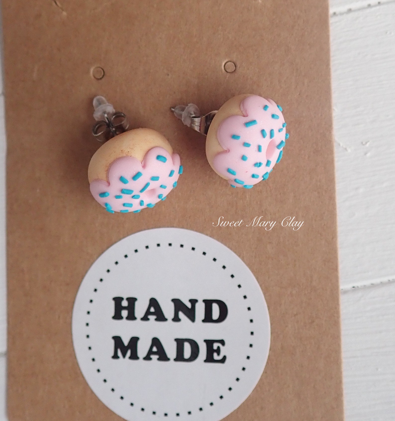 Polymer clay donut earrings fimo earring donuts clay Etsy