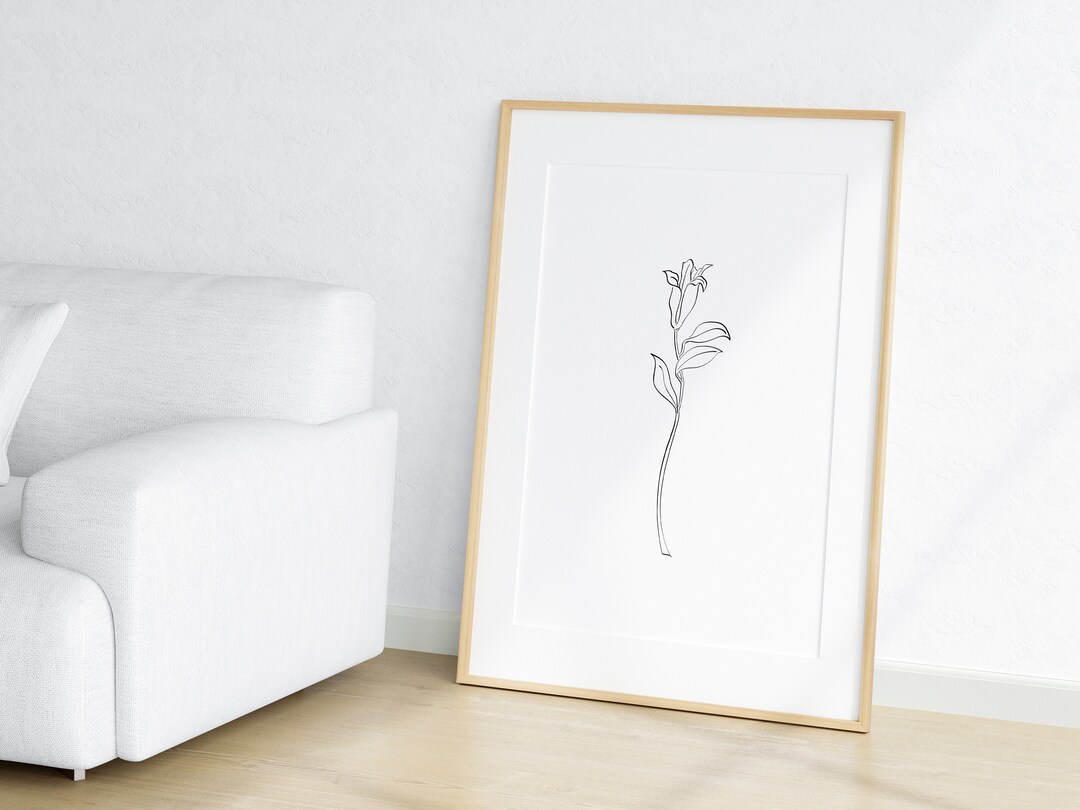 Tulip Flower Line Art Digital Print - Etsy