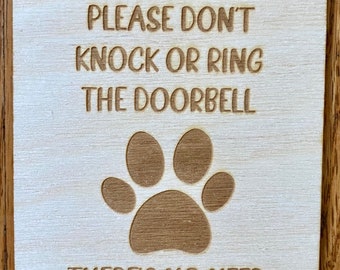 Don'T Ring Doorbell Sign Dog
