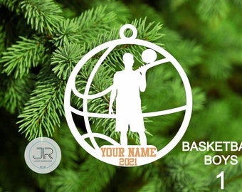 Boys Basketball Ornament Personalized with Name and Year