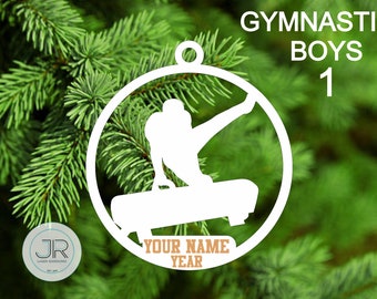 Boys Gymnastics Ornament Personalized with Name and Year