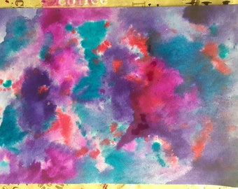 Obras de arte de depresión, arte abstracto, acuarela abstracta, pintura hecha a mano, pintura única, decoración de paredes, pintura moderna, depresión, terapia