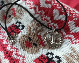 Anchor, charm, anchor charm, cute necklace, handmade necklace, silver anchor charm necklace.