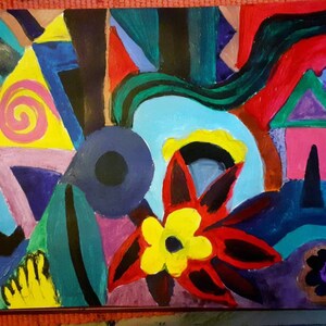 Original abstract painting, abstract painting, geometric abstract painting, modern minimalist abstract painting, acrylic and watercolor